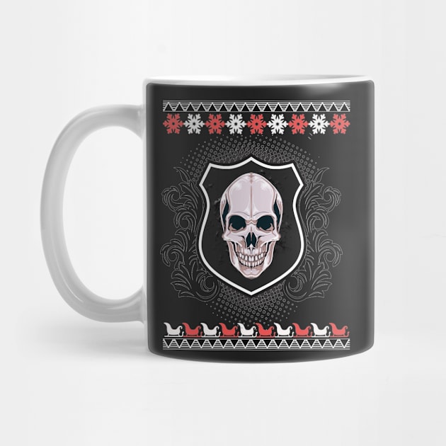 Ugly X-Mas Metal Skull by InkDoneRight